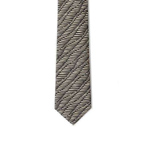 Giorgio Armani Black And White Silk Ty